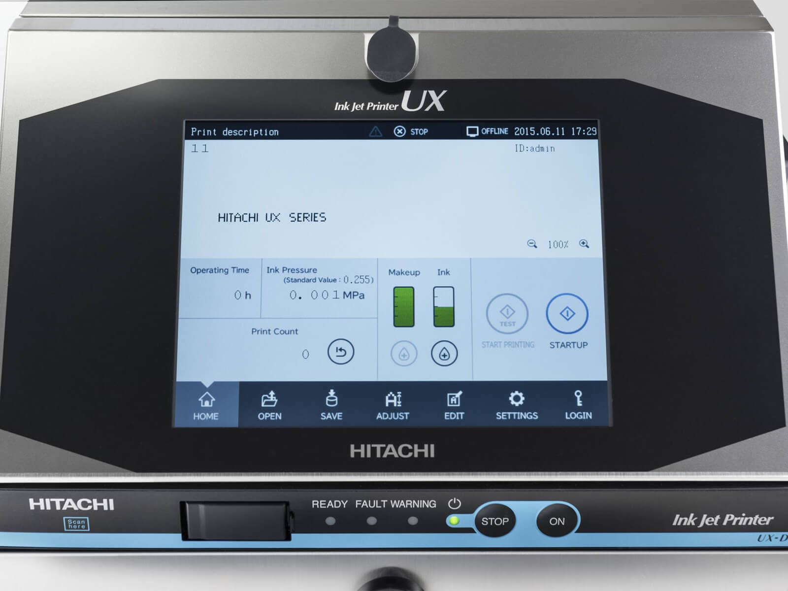 Getto di inchiostro continuo CIJ Hitachi Serie-UX_Schermo-Touch