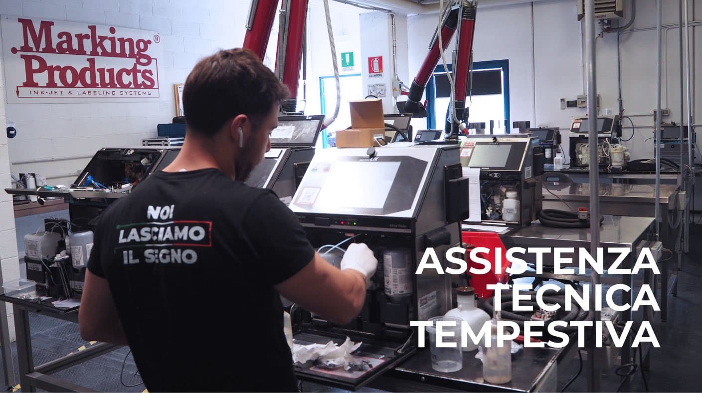 Assistenza marcatori industriali in linea di produzione