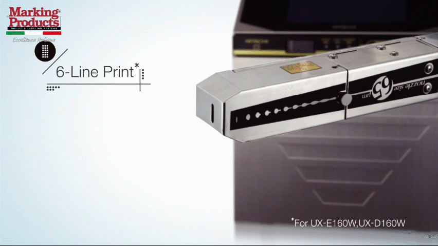 Serie UX Marcatore per imballaggi fino a 6 righe di stampa